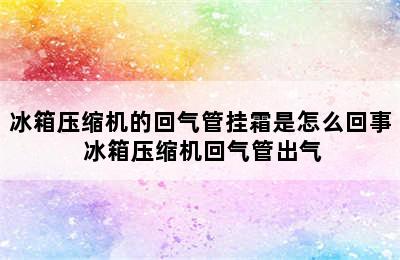 冰箱压缩机的回气管挂霜是怎么回事 冰箱压缩机回气管出气